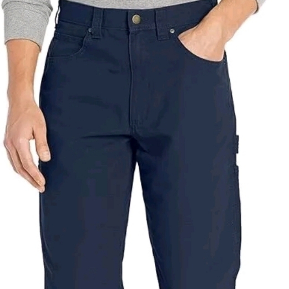 Mens navy canvas Carpenter jeans 29wx30L with tool loop by Amazon Essentials